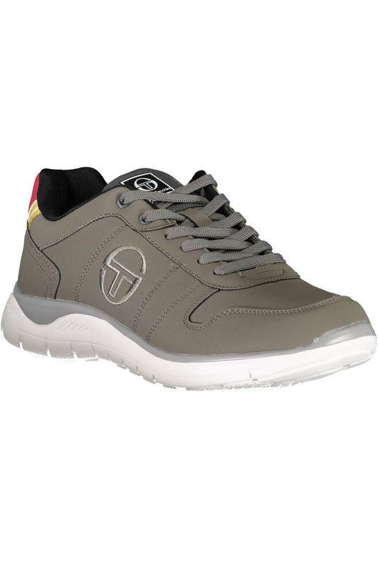 Sleek Gray Sports Sneakers with Contrasting Details