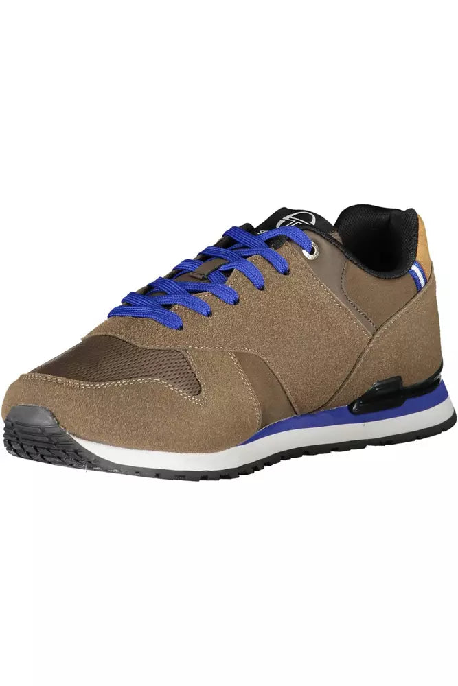 Elegant Sporty Lace-Up Sneakers in Brown