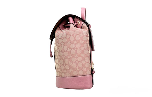 Dempsey True Pink Signature Jacquard Canvas Logo Patch Backpack