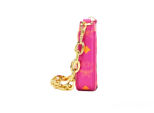 Splash Logo Fuchsia Pink Smooth Leather Mini Pouch Crossbody Handbag