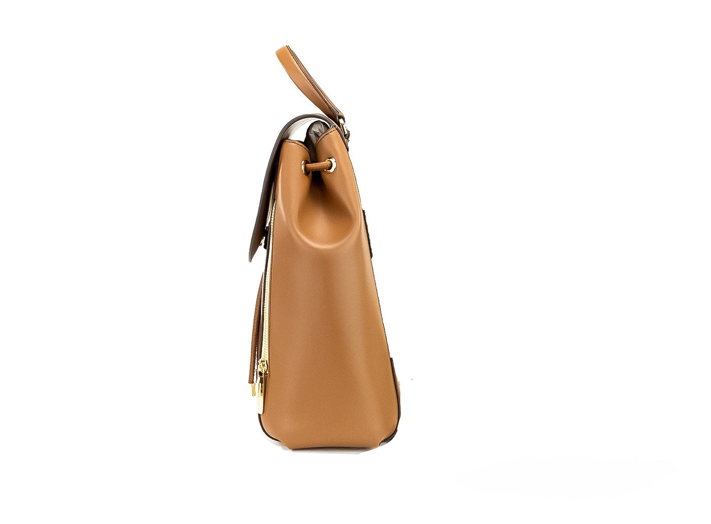 Phoebe Medium Vanilla Signature PVC Leather Flap Backpack Bookbag