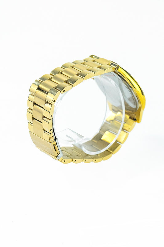 MK3478 Slim Runway Gold Toned Stainless Steel Black Dial Watch