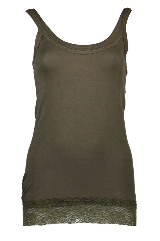 Chic Narrow Shoulder Lace Tank in Green