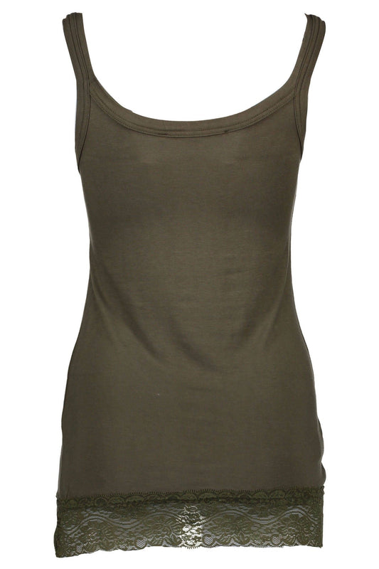 Chic Narrow Shoulder Lace Tank in Green