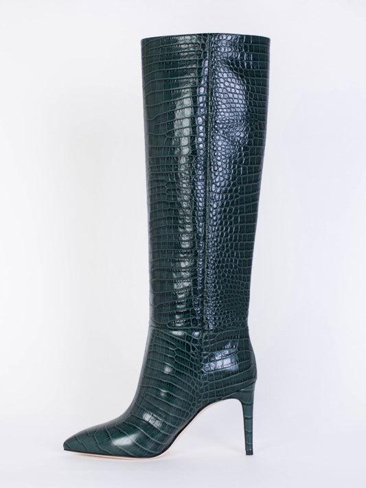 Emerald Elegance High Stiletto Boots