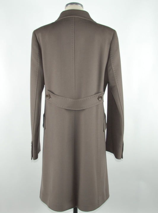 Elegant Gray Wool Martingale Coat