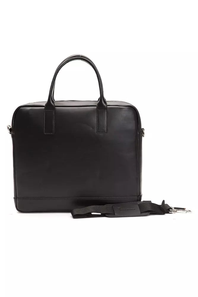 Elegant Black Leather Business Briefcase