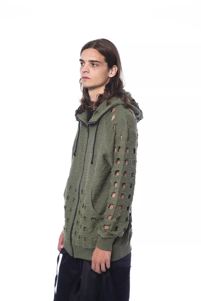Oversized Hooded Fleece - Army Zip Comfort