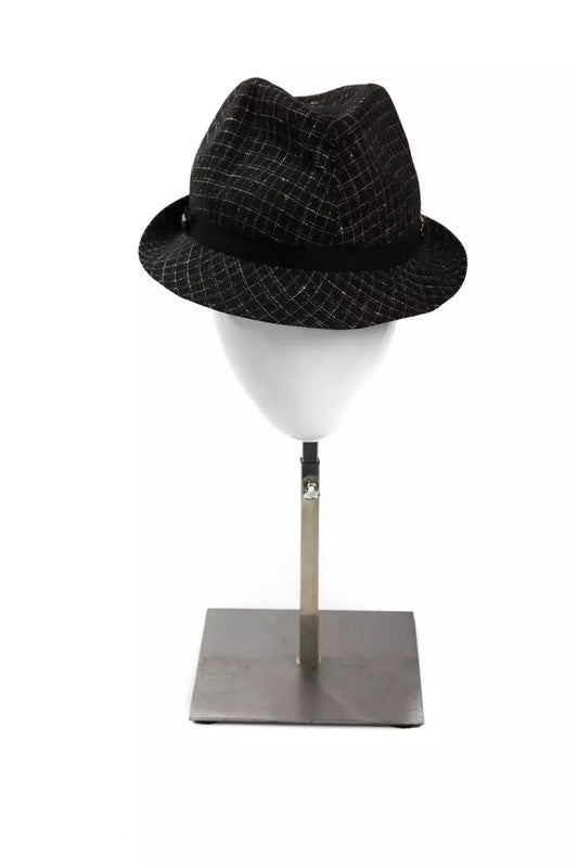 Elegant Black Wool Blend Hat