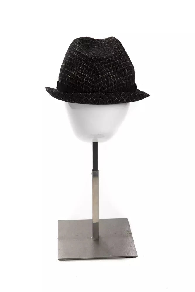 Elegant Black Wool Blend Hat