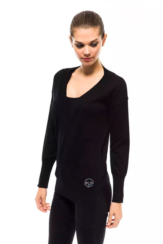 Elegant V-Neck Wool-Blend Designer Sweater