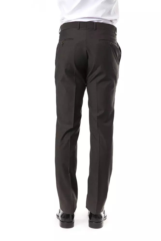 Elegant Gray Woolen Suit Pants - Drop 7