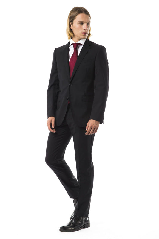 Elegant Slim Fit Wool Suit in Gray