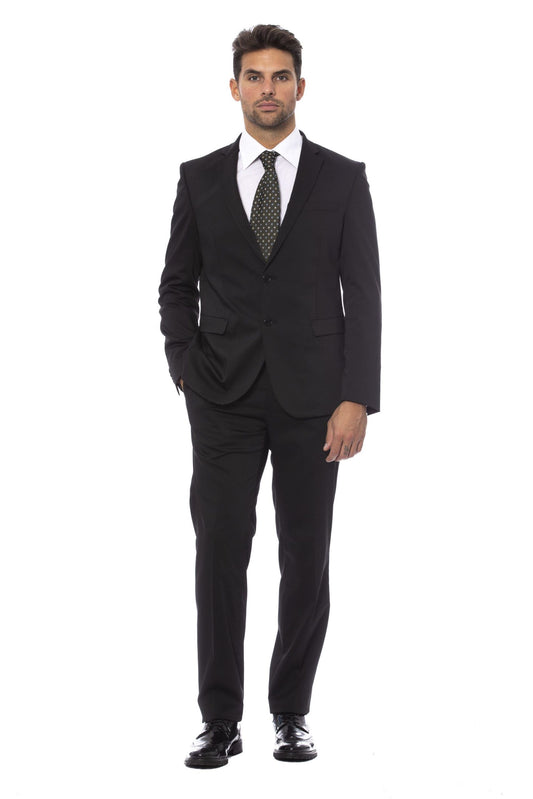 Chic Black Slim Fit Designer Suit