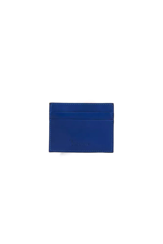Elegant Blue Leather Credit Card Holder