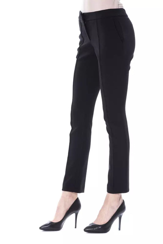 Elegant Black Skinny Pants with Unique Detail
