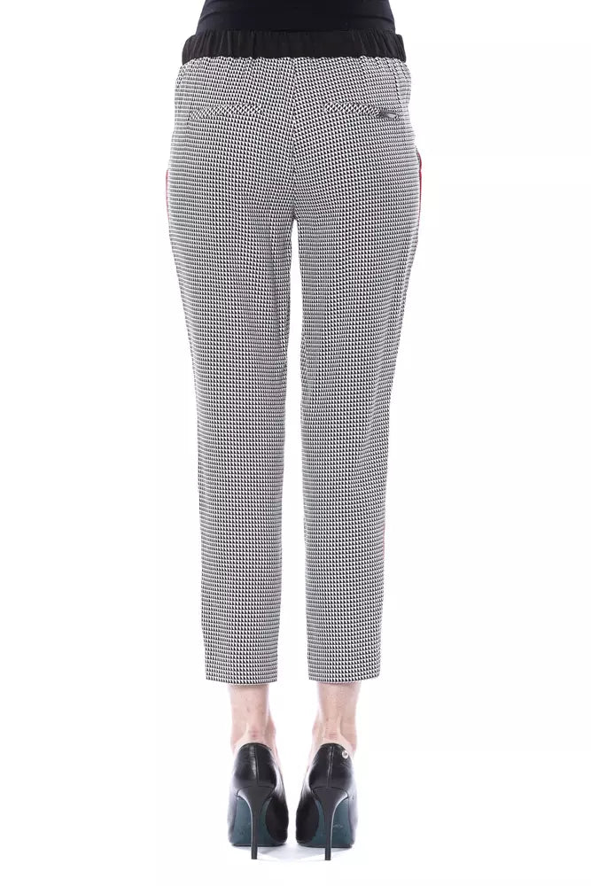 Chic Black and White Patterned Trousers