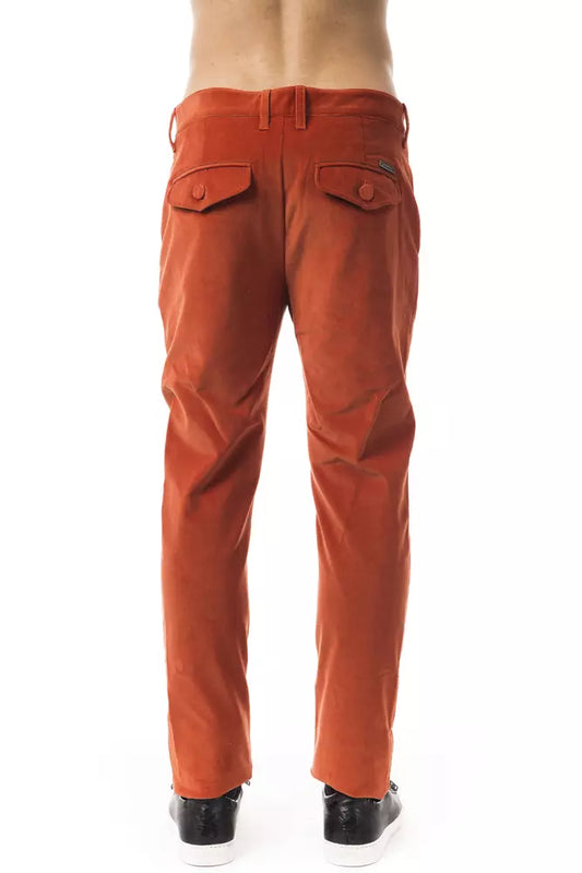 Elegant Orange Regular Fit Trousers