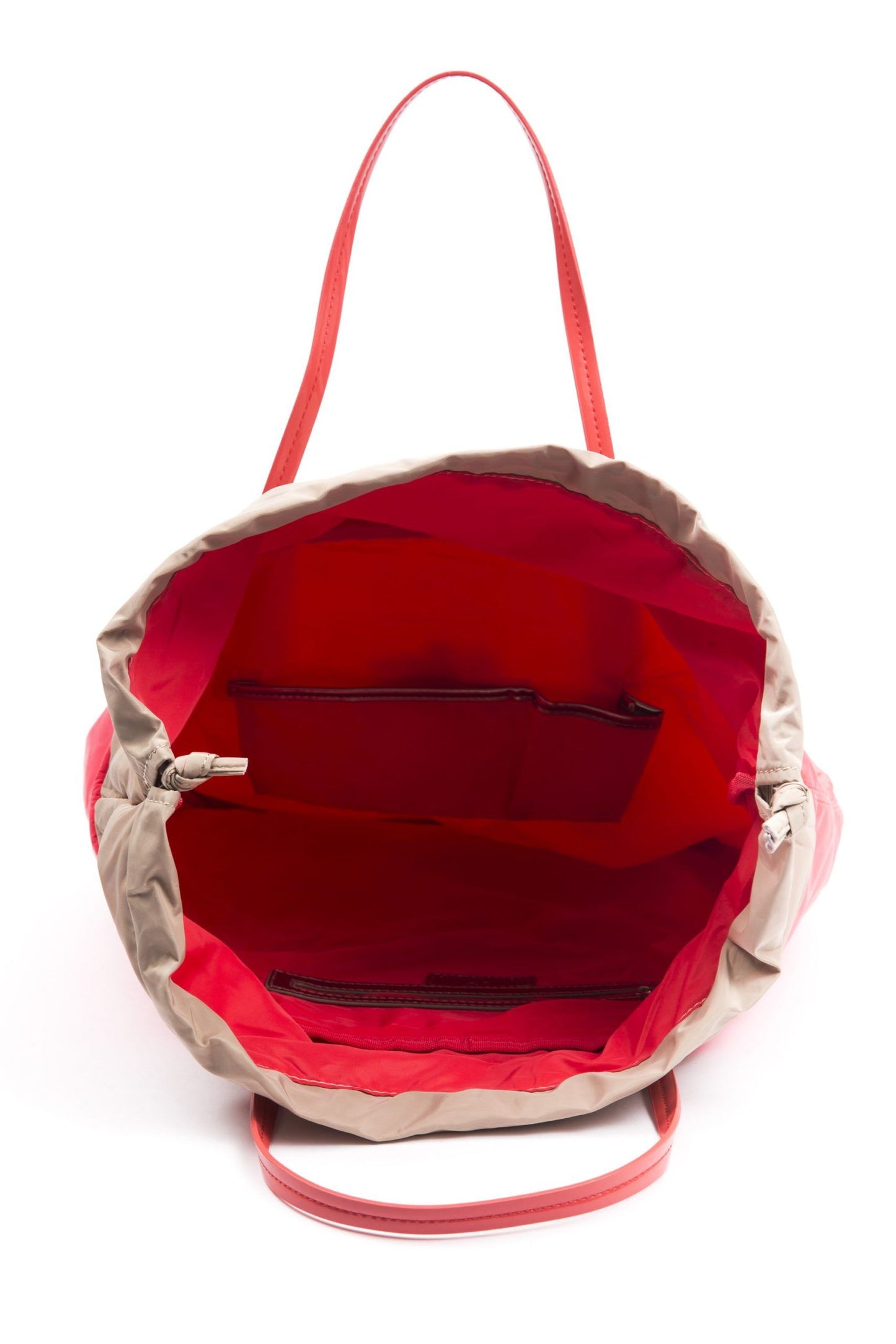 Chic Red Fabric Patent Tote for Her