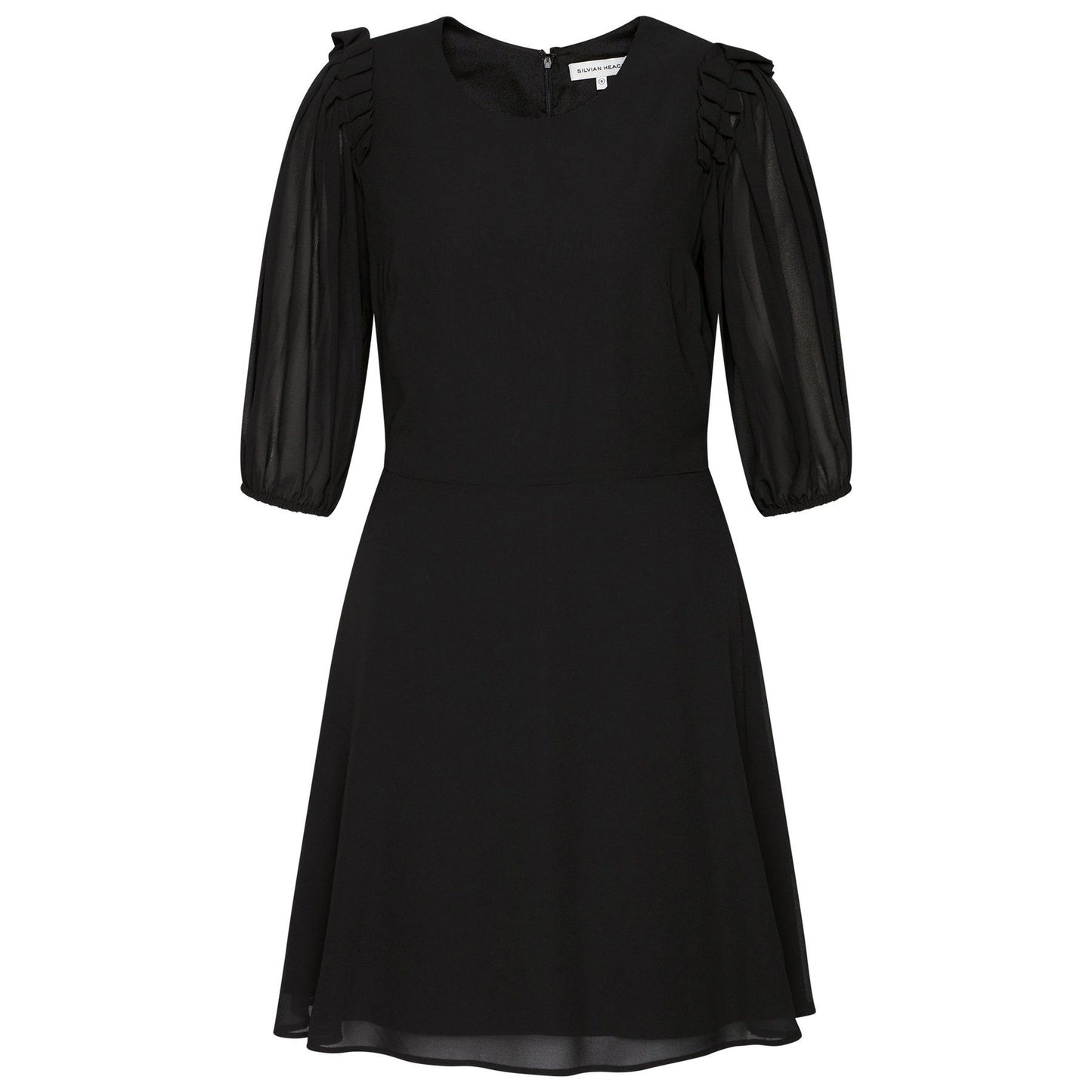 Elegant Black Tulle Knee-Length Dress
