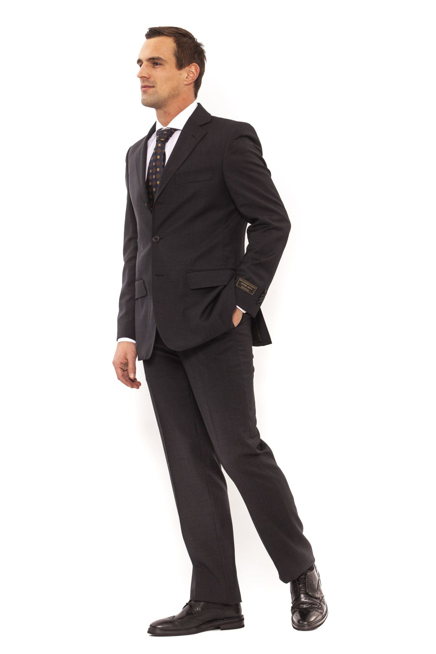 Elegant Classic Fit Gray Suit
