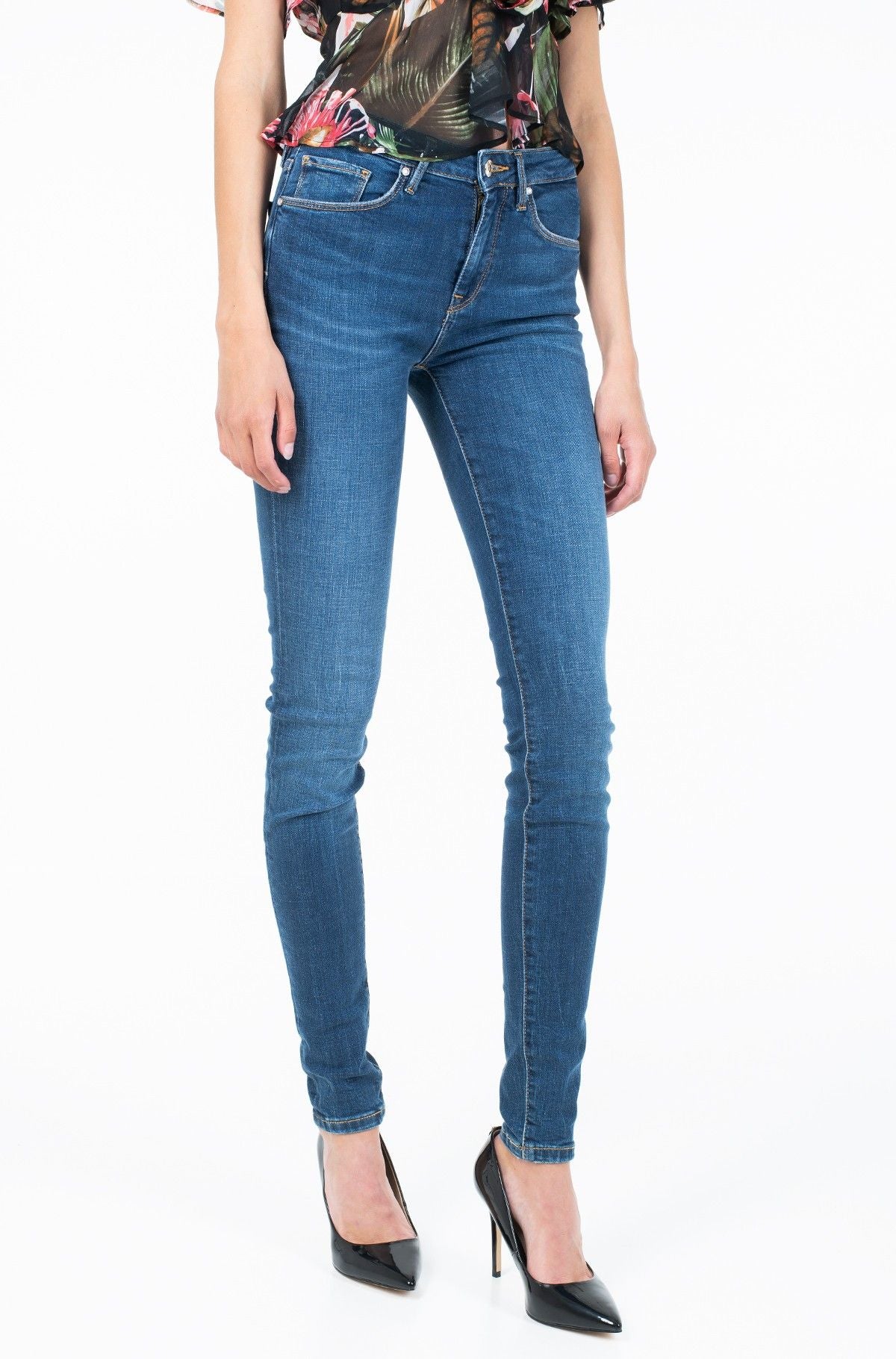 Elegant Blue Jegging-Fit Jeans