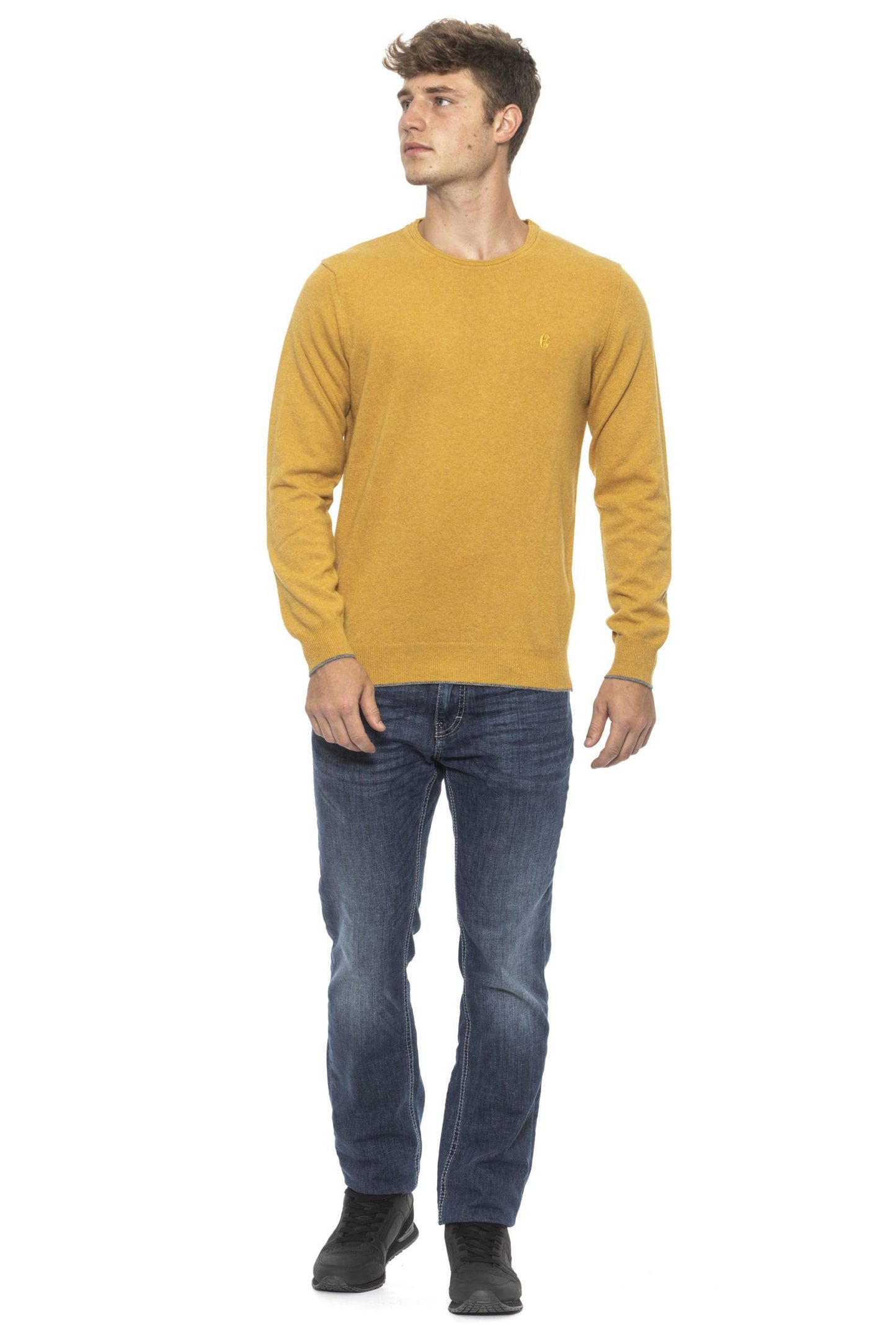 Sunshine Yellow Crew Neck Sweater - Winter Essential