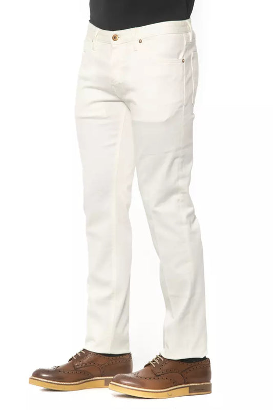 Chic Super Slim White Men's Trousers