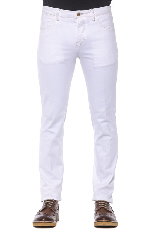 Sleek Super Slim White Trousers for Men