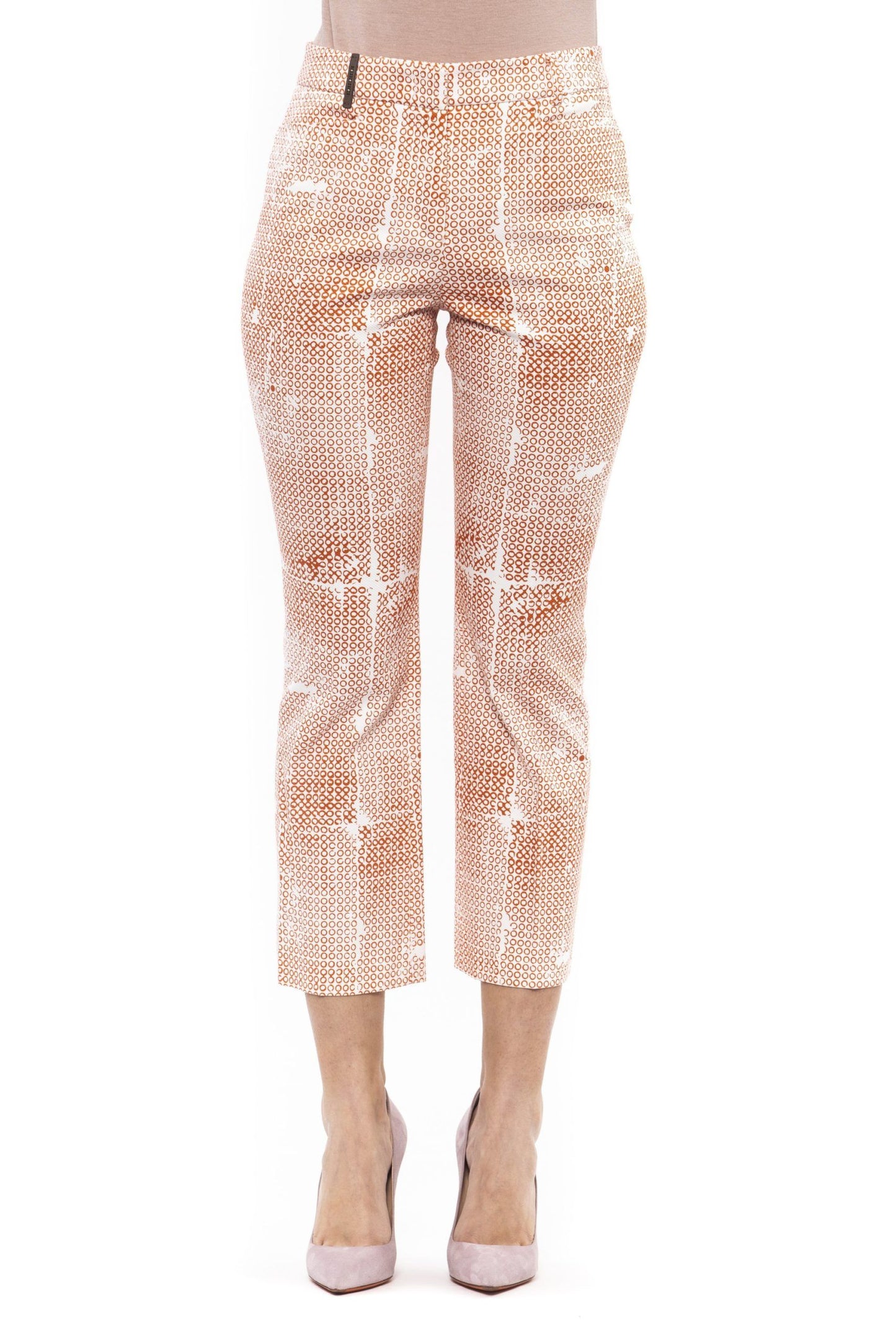 Elegant Printed Stretch Trousers for Sophisticated Style