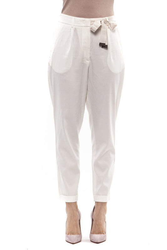 Elegant High-Waisted Trousers with Fabric Belt