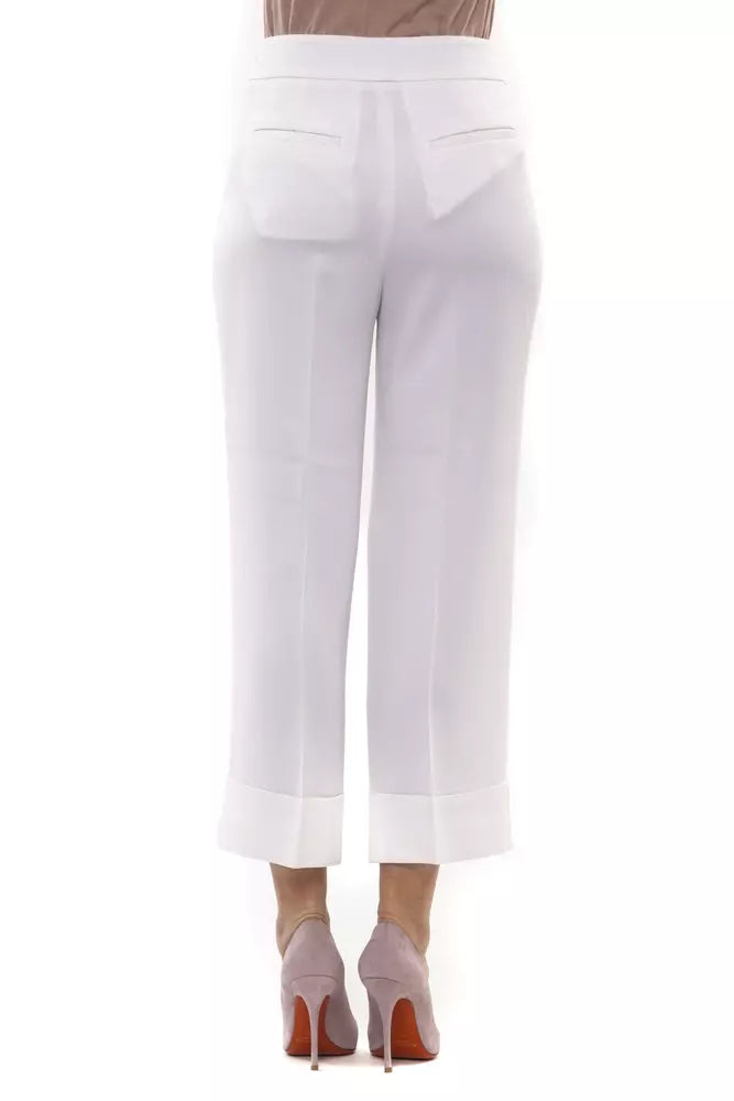 Chic White Palazzo Pants with Comfort Stretch