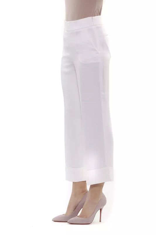 Chic White Palazzo Pants with Comfort Stretch