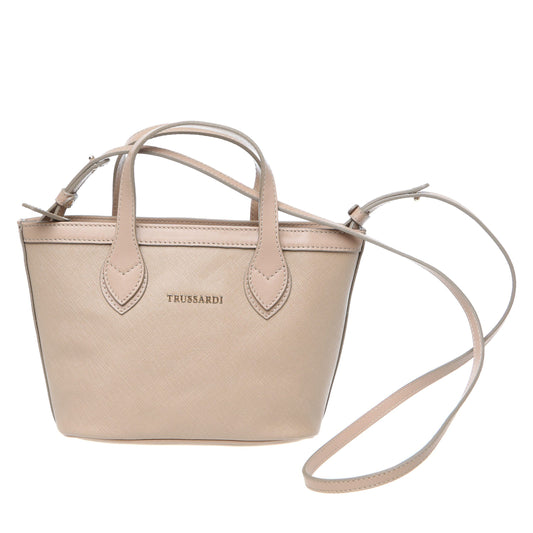 Elegant Beige Saffiano Leather Handbag