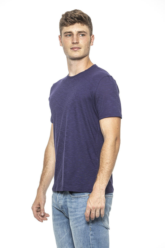 Violet Embroidered Cotton Crew Neck Tee