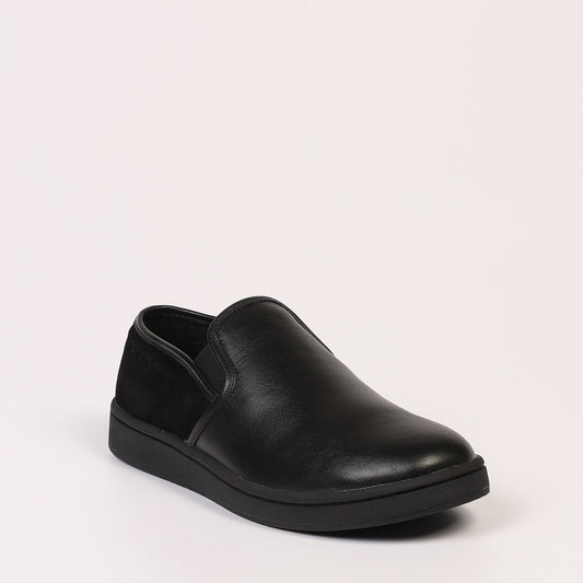 Sleek Black Suede Slip-On Sneakers