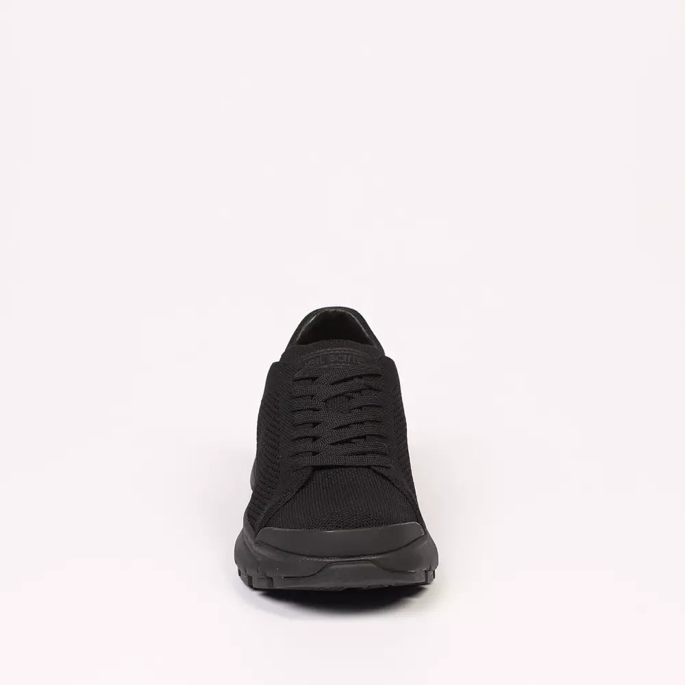 Sleek Black Bolt Sneakers with Technical Fabric