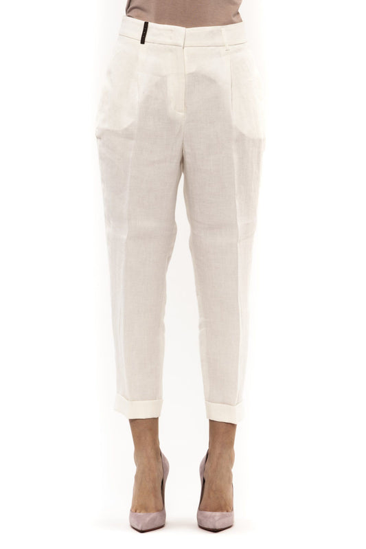 Elegant High-Waist Linen Trousers