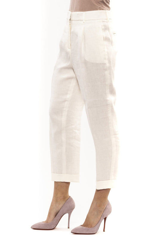 Elegant High-Waist Linen Trousers