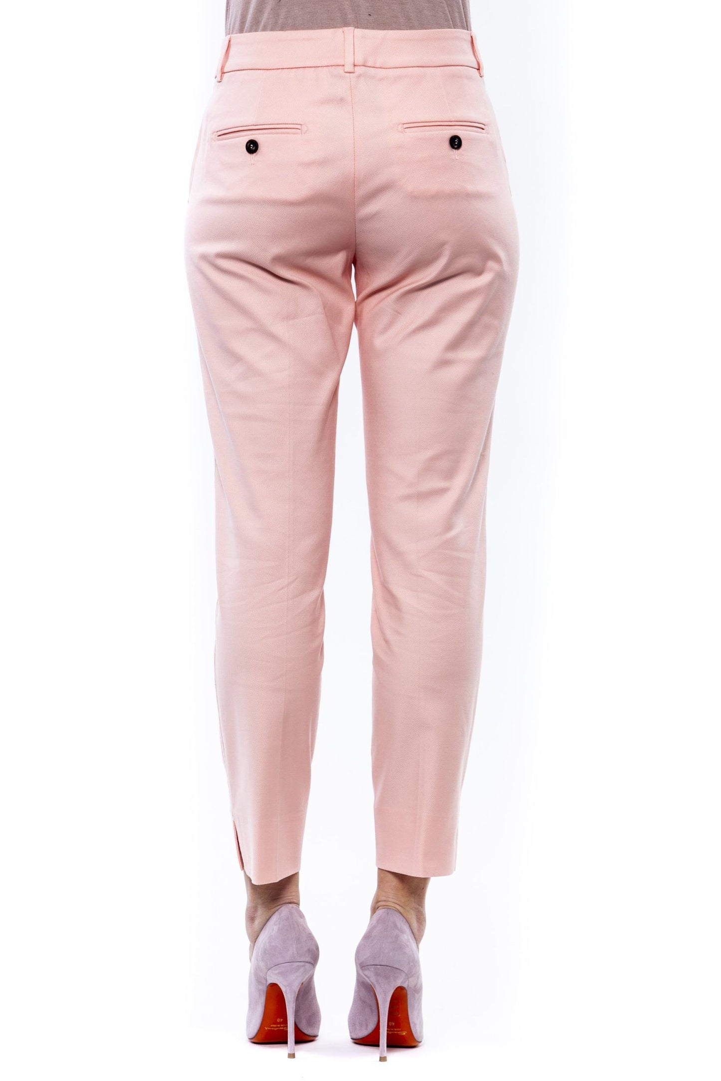 Chic Pink Ankle Trousers for a Sleek Fit