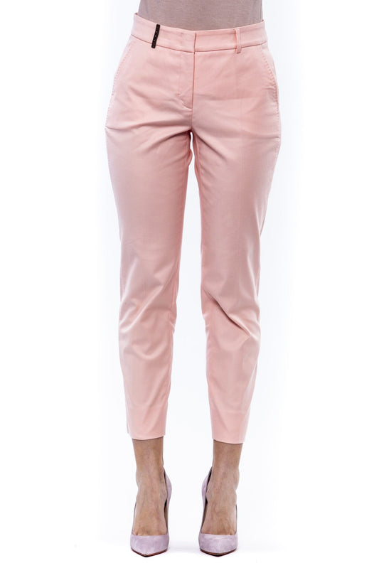 Chic Pink Ankle Trousers for a Sleek Fit