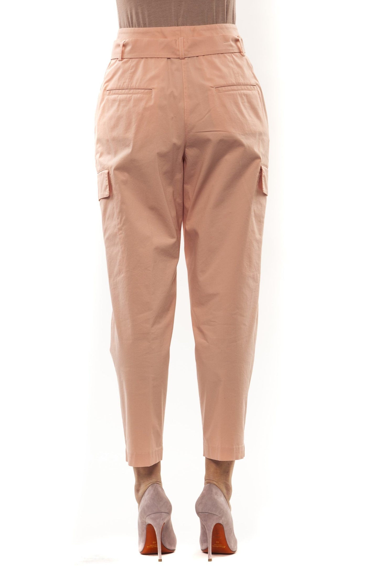 Pastel Pink High Waisted Cotton Trousers