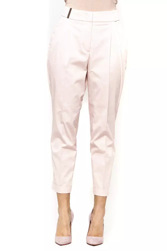 Chic Pink Ankle Trousers for Sophisticated Style
