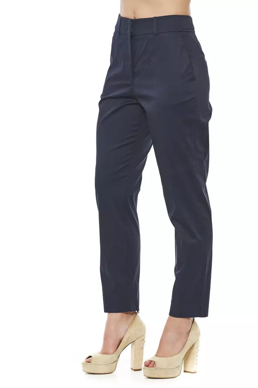 Elegant High Waist Trousers in Chic Blue