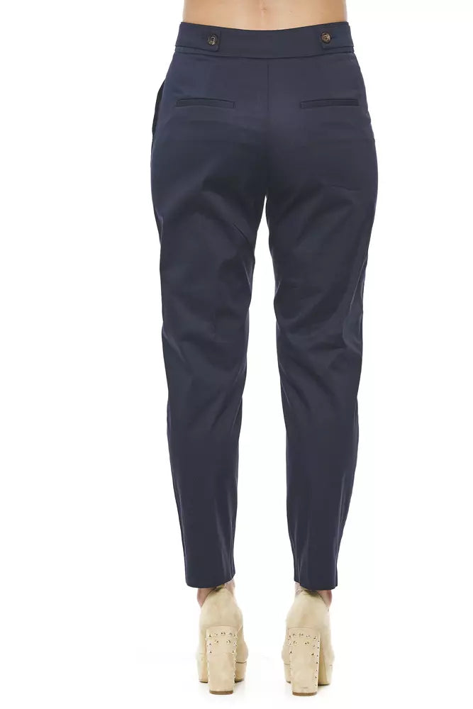 Elegant High Waist Trousers in Chic Blue