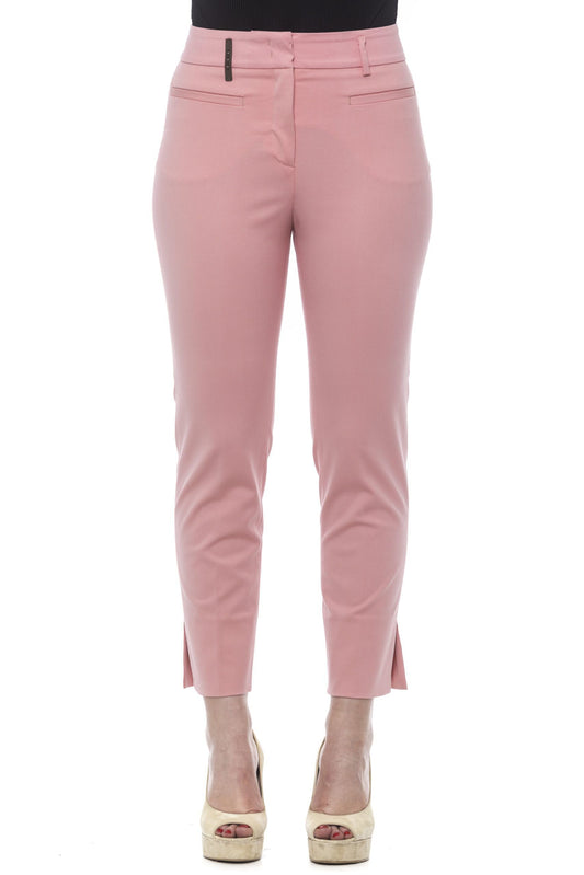 Chic Pink Slim Fit Cigarette Trousers