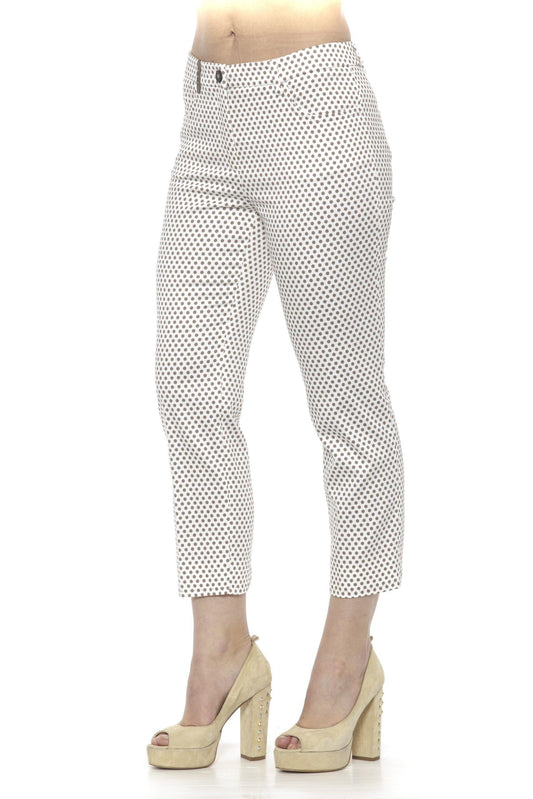 Chic Beige Tapered Ankle Cut Trousers