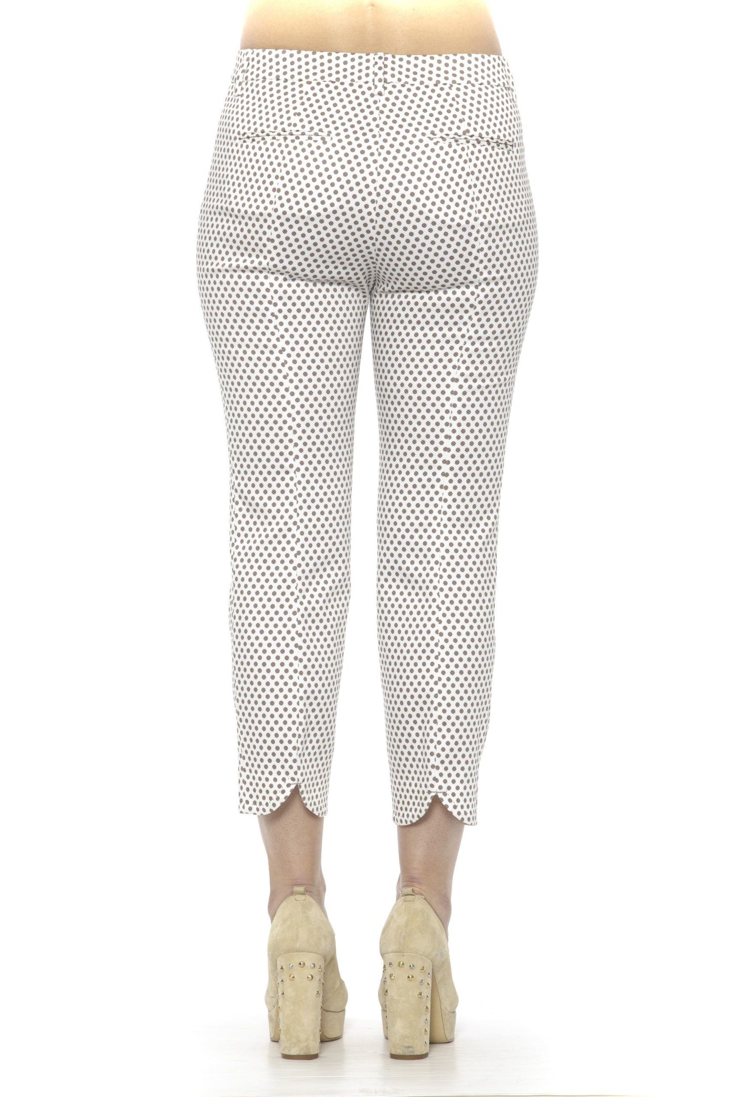 Chic Beige Tapered Ankle Cut Trousers