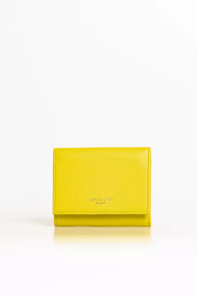 Elegant Yellow Leather Mini Wallet
