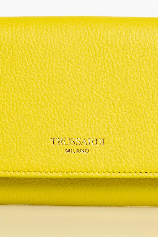 Elegant Yellow Leather Mini Wallet